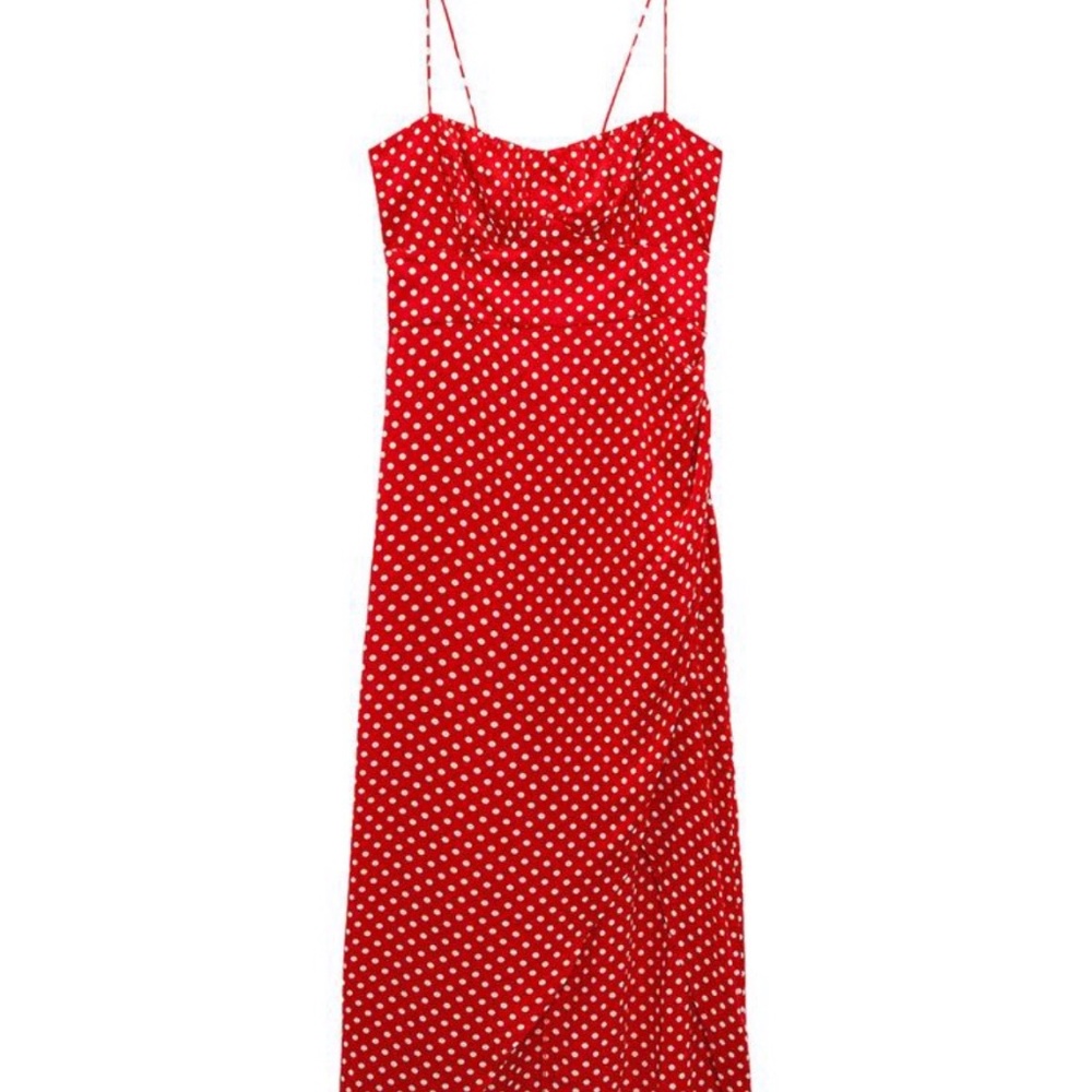 Red polka dot corset style dress XS (like new)